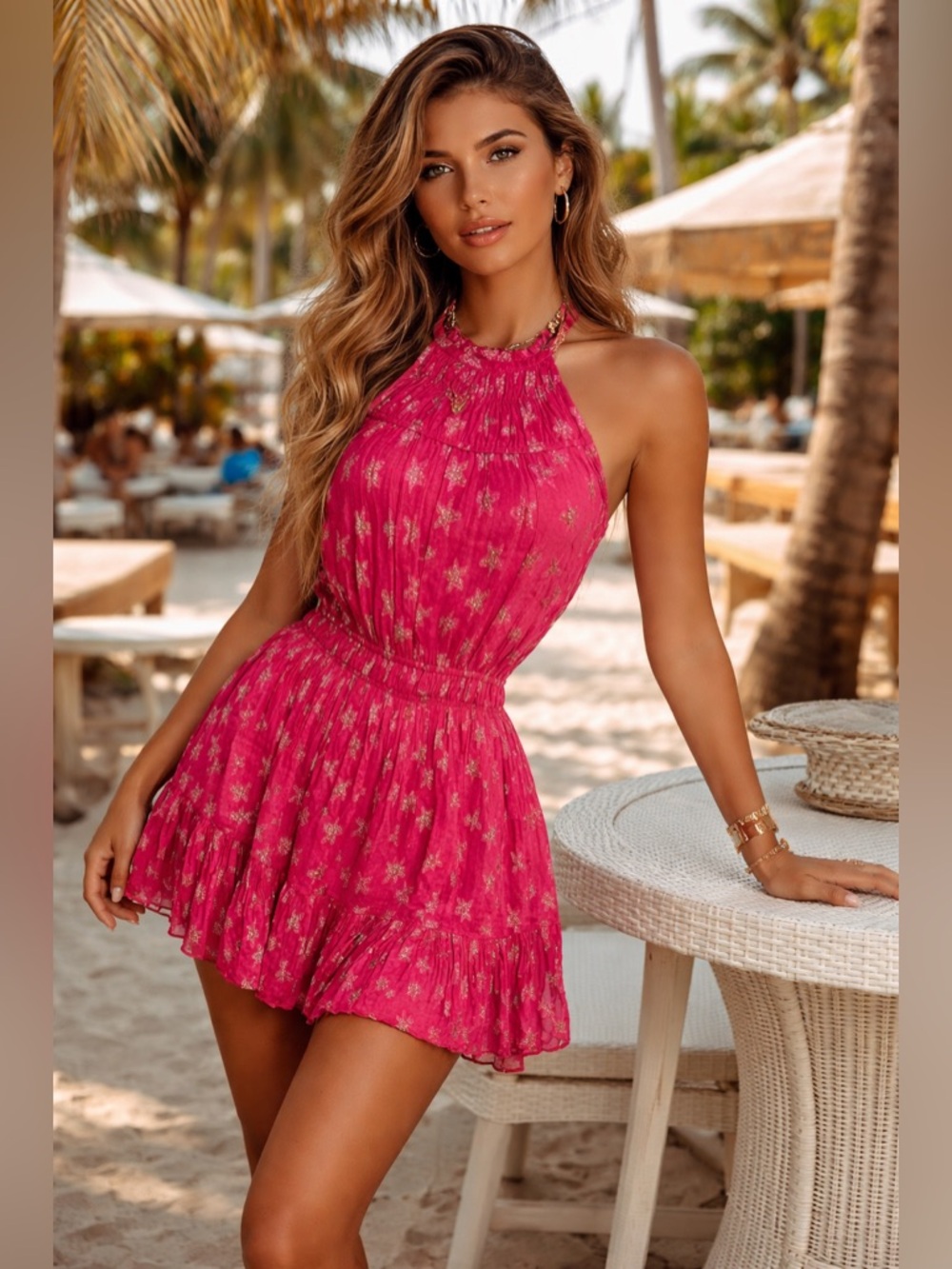 NWT Rococo Sand Vega Star Mini Halter Dress